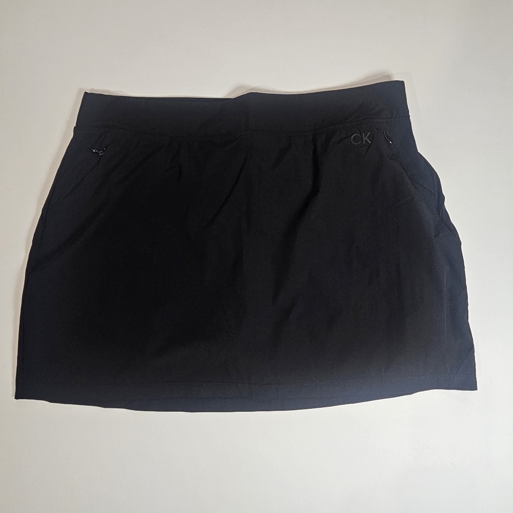 Calvin Klein Performance Skirt Womens Small Black Stretch Athletic Zip Pocket